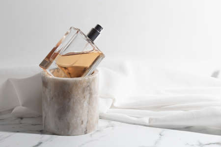 mockup tube glass bottle for perfume fragrance skin care cosmetic summer, product branding packaging luxuryの写真素材