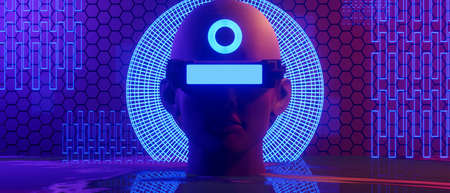 abstract backgound video game of esports scifi gaming cyberpunk, vr virtual reality simulation and...