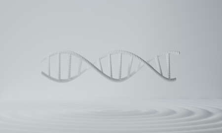 hand with dna human helix molecules cell, research of science biological,man with blood structure genome, 3d illustration renderingの写真素材