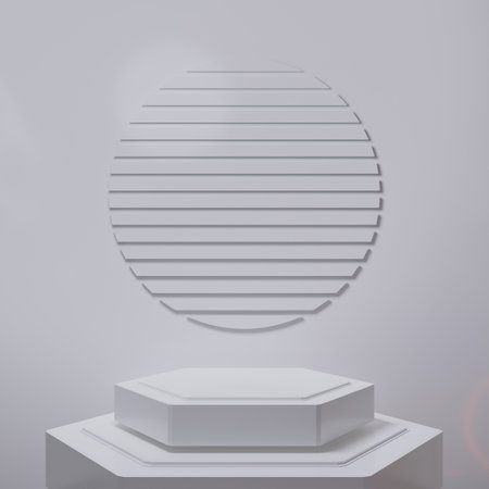 abstract background, podium stage pedestal for cosmetic product showcase scene, 3d illustration renderingの写真素材