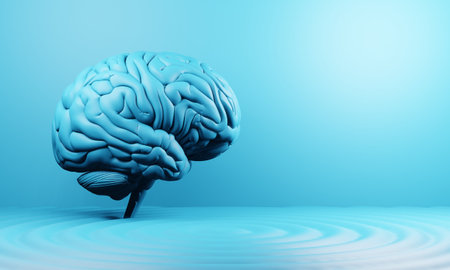 3d brain of human healthcare illustration rendering, health of neuron cell, think of idea on...