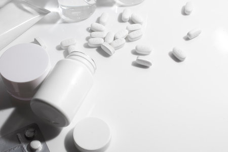 drug for patient, pills medicine capsule for health care in hospital, medical and treatment insuranceの写真素材