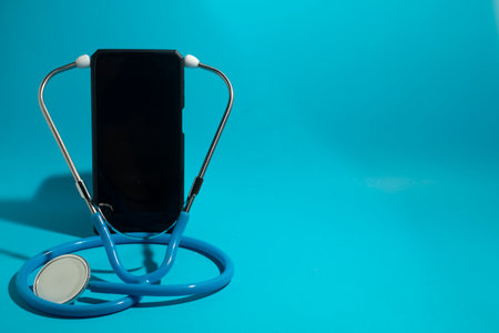 stethoscope and smartphone drug for patient, pills medicine capsule for health care in hospital, medical and treatment insuranceの写真素材