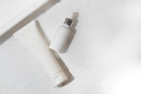 mockup tube bottle for skin care cosmetic, product branding, serum dropper cream lotion treatmentの写真素材