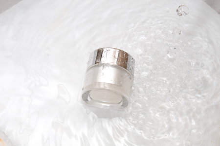 mockup tube bottle for skin care cosmetic with water splash, product branding, serum dropper cream...
