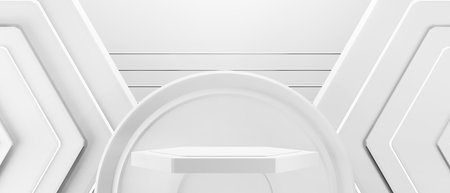 abstract background geometry, presentation podium stage pedestal for cosmetic product showcase scene, 3d illustration renderingの写真素材
