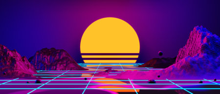 abstract backgound video game of esports scifi gaming cyberpunk, vr virtual reality simulation and metaverse, scene stand pedestal stage, 3d illustration rendering, futuristic neon glow roomの写真素材