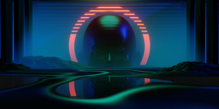 abstract backgound video game of esports scifi gaming cyberpunk, vr virtual reality simulation and...