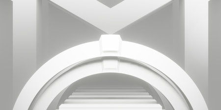 abstract backgound video game of esports scifi gaming cyberpunk, vr virtual reality simulation and metaverse, scene stand pedestal stage, 3d illustration rendering, futuristic neon glow roomの写真素材