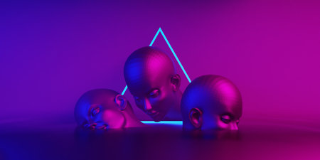 3d illustration rendering of futuristic cyberpunk city, gaming wallpaper scifi background, a esports gamer vs banner sign of neon glow, versus player challengeの写真素材