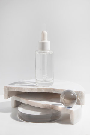 makeup cosmetic medical skin care, a mockup for cream lotion bottle product, packaging on white backgroundの写真素材