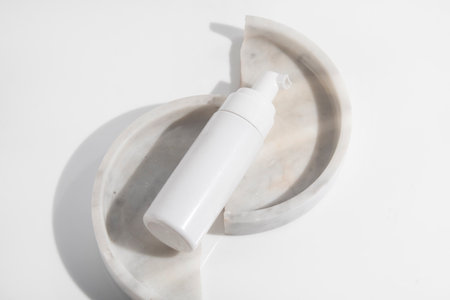 makeup cosmetic medical skin care, a mockup for cream lotion bottle product, packaging on white backgroundの写真素材