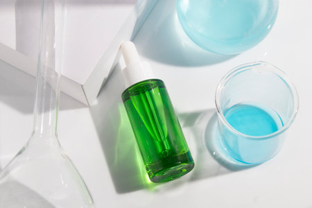 makeup cosmetic medical skin care, a mockup for cream lotion bottle product, packaging on white backgroundの写真素材