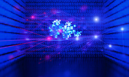 01 coding holographic of metaverse network, metaverse internet social online technology, 3d...