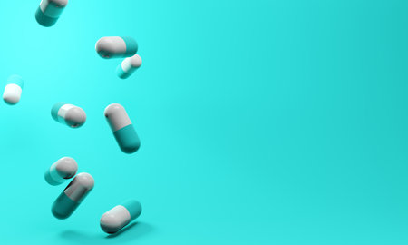 drug for patient, pills medicine capsule for health care in hospital, medical and treatment insurance, 3d illustration renderingの写真素材