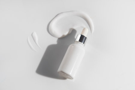 makeup cosmetic medical skin care, a mockup for cream lotion bottle product, packaging on white backgroundの写真素材