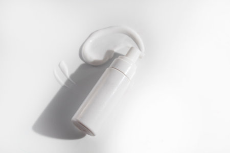 makeup cosmetic medical skin care, a mockup for cream lotion bottle product, packaging on white backgroundの写真素材
