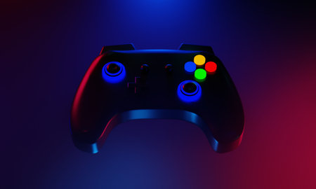 joystick controller for gaming metaverse, technology of gamer, esports challenge tournament,  vdo...