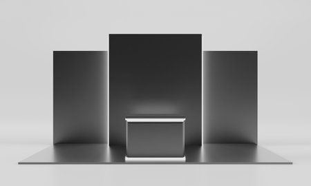 3d booth illustration rendering, Exhibition stand event for mockup a Display design, trade show for...