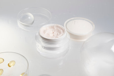 makeup cosmetic medical skin care, a mockup for cream lotion bottle product, packaging on white ...