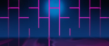 3d illustration rendering of technology futuristic cyberpunk display, gaming scifi stage pedestal...