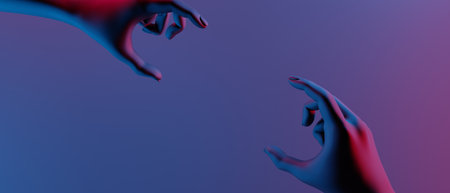 3d illustration rendering of technology futuristic cyberpunk display, gaming scifi stage pedestal background, gamer banner sign of neon glow stand podium for product saleの写真素材