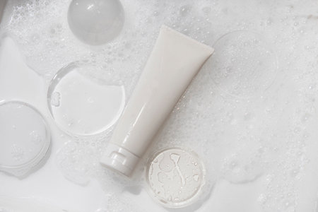 makeup cosmetic medical skin care, a mockup for cream lotion bottle product, packaging on white ...
