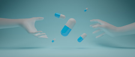 healthcare medical for first aid, hospital element 3d illustration rendering, doctor and medicine drugs with treatmentの写真素材