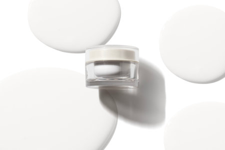 sunscreen body lotion cream with tube bottle product package of medical skincare, mockup for brandingの写真素材