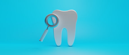 3d object illustration for dentist tooth with tools of medical health care for dental clinic hospital bussinessの写真素材