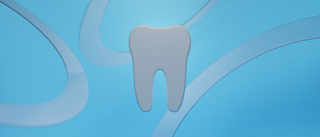 3d object illustration for dentist tooth with tools of medical health care for dental clinic hospital bussinessの写真素材
