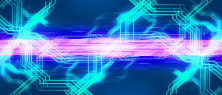 cyberpunk gaming scifi technology wallpaper abstract background, futuristic scene 3d illustration...
