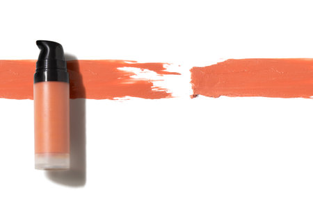 beauty cosmetic makeup skincare of smudge cc cream foundation primer; product mockup on white...