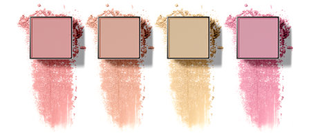 cosmetic cc cream lotion primer foundation powder with makeup mockup product and color palleteの写真素材