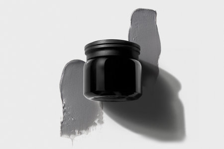 charcoal skin care men cosmetic lotion cream scrub for medical facial treatment, an product branding mockupの写真素材