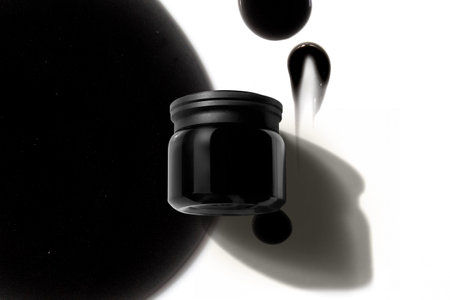 charcoal skin care men cosmetic lotion cream scrub for medical facial treatment, an product branding mockupの写真素材