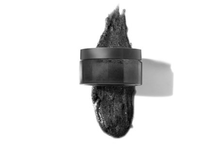 spa body lotion scrub sugar and salt smudge with skin care cosmetic concept, bath gel for hygiene treatment facialの写真素材