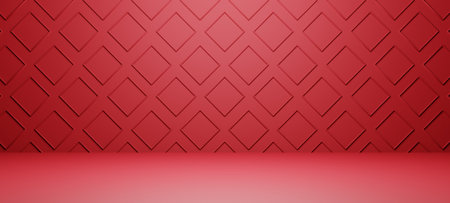 3d illustration rendering wallpaper abstract background, red of love happy valentine's dayの写真素材