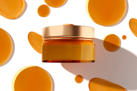 spa body lotion scrub honey lemon sugar and salt smudge with skin care cosmetic mockupの写真素材