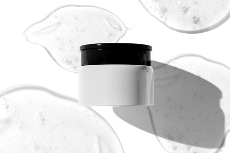 beauty medical skin care and cosmetic with package mockup, gel lotion cream for facialの写真素材