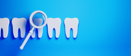3d object illustration for dentist tooth with tools of medical health care for dental clinic hospital bussinessの写真素材