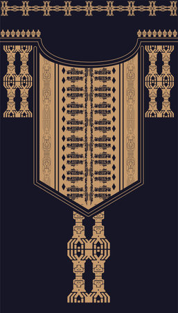 retro ethnic tribal mix to cyberpunk pattern seamless background for collar necklace  fabric and textile,2d illustrationのイラスト素材