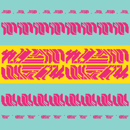 retro ethnic tribal mix to cyberpunk pattern seamless background for fabric and textile,2d...