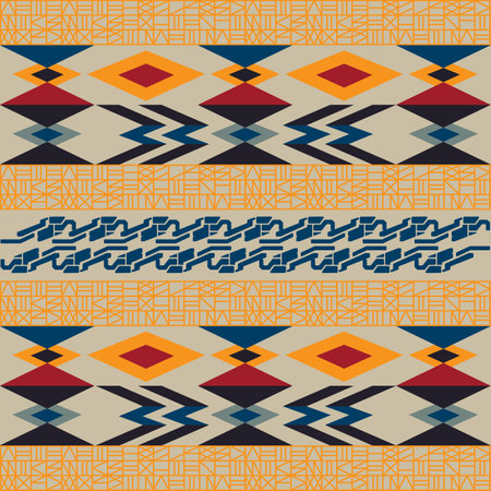 retro vintage ethnic aztec tribal acient pattern seamless background for fashion fabric and...