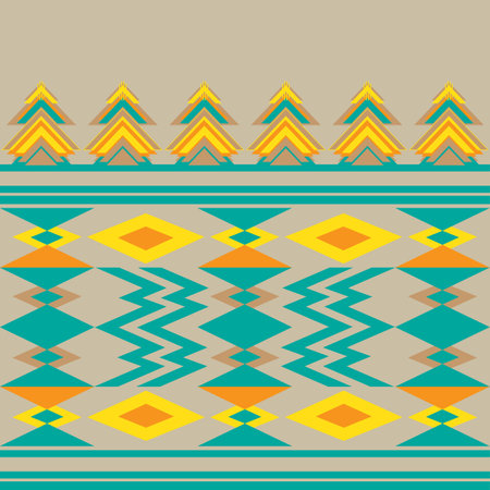 retro vintage ethnic aztec tribal acient pattern seamless background for fashion fabric and...