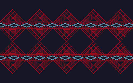 retro vintage ikat mexican ethnic aztec tribal acient batik pattern seamless background for fashion...