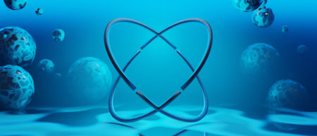 3d illustration rendering of y2k gamer technology futuristic cyberpunk sci-fi display podium, gaming scifi stage pedestal abstract  backgroundの写真素材