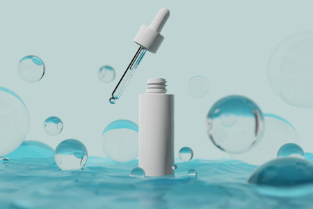 3d illustraion of cosmetic skin care beauty spa cream mockup, bathroom interior, medical healthcare treatment, fashion of makeup, bottle tube of packagingの写真素材