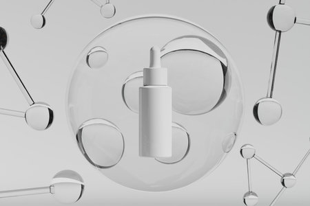 3d illustraion of cosmetic skin care beauty spa cream mockup, bathroom interior, medical healthcare treatment, fashion of makeup, bottle tube of packagingの写真素材