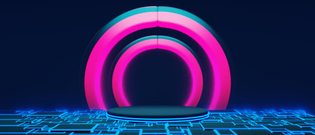 3d illustration rendering of y2k 2000s gamer technology futuristic fantasy metaverse cyberpunk...